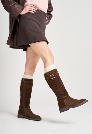 WITH BUCKLE - Bottines de cowboy / motard - cocoa