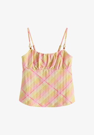 Next, REGULAR FIT - BEADED STRAP SLEEVELESS TOP . - Topp - pink yellow check