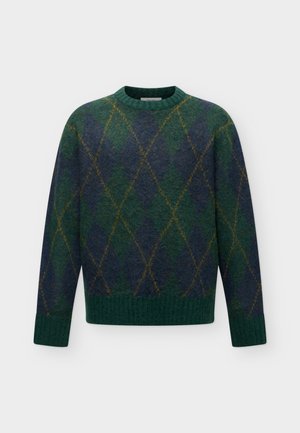 Selected, SLMRAI CREW NECK - Пуловер - pine grove/navy blazer/fir green