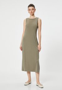 Koton SLEEVELESS MIDI - Vestito di maglina - khaki