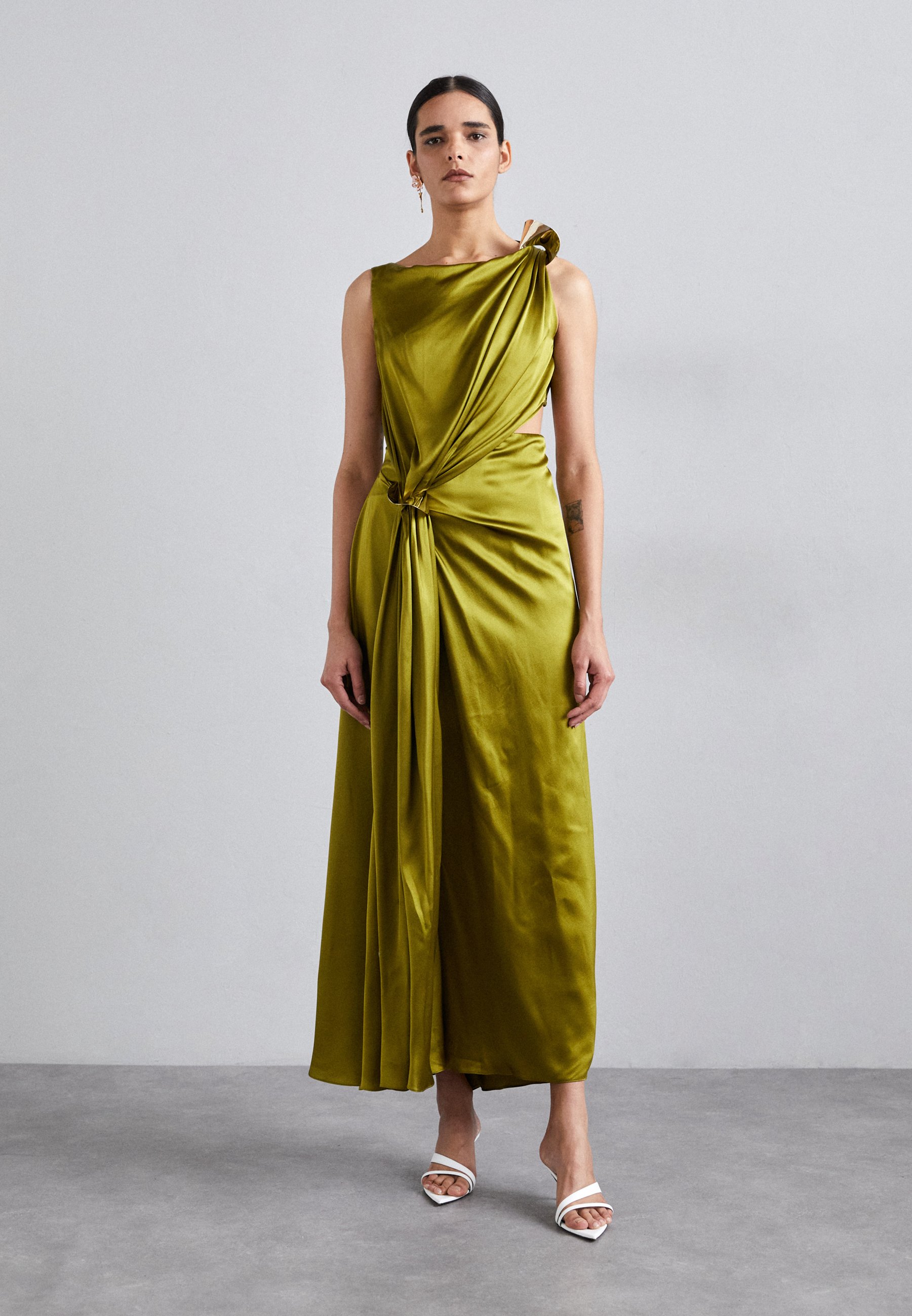 roksanda green dress Roksanda Ilincic Margot Lantern sleeve Lime Green Wool Cocktail Dress – I  MISS YOU VINTAGE main image 0