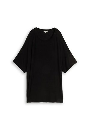 TOM TAILOR, TOM TAILOR T-SHIRT PLUS SIZE - T-SHIRT MIT TURN-UP-FUNKTION - T-Shirt basic - deep black