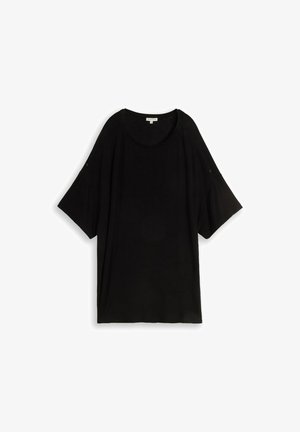 TOM TAILOR, TOM TAILOR T-SHIRT PLUS SIZE - T-SHIRT MIT TURN-UP-FUNKTION - Camiseta básica - deep black