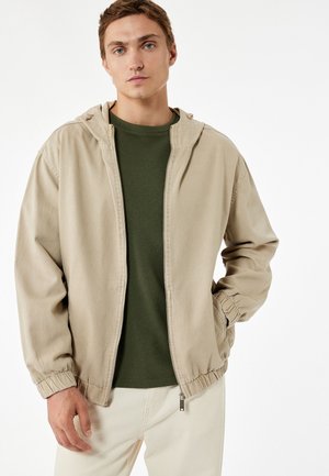 HOODED - Chaqueta vaquera - beige