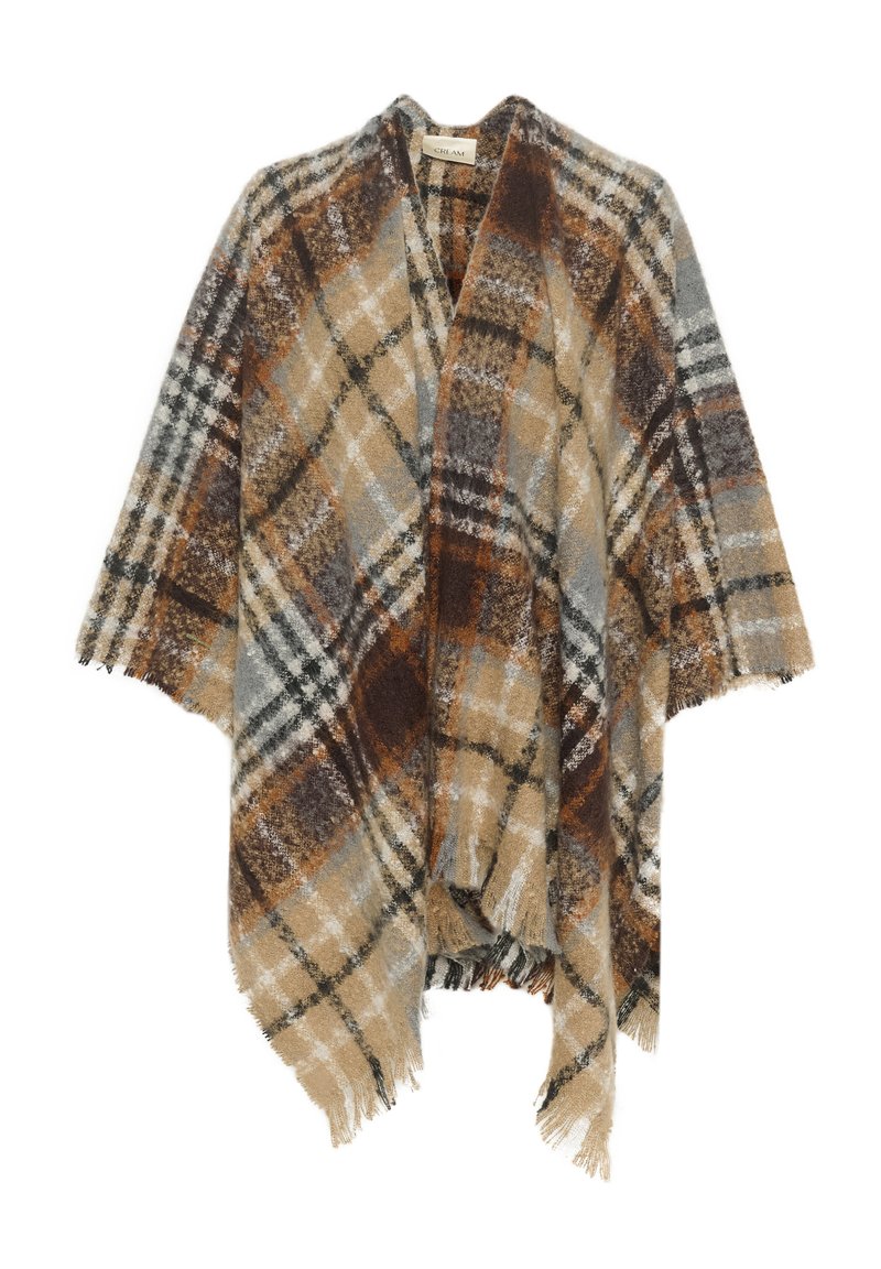 Cream CRTIKA CAPE - Kapper - earth brown check/brun - Zalando.dk