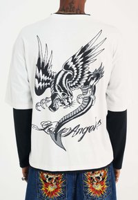 Ed Hardy - PANTHER DRAGON DOUBLE SLEEVE  - Long sleeved top - white black Thumbnail Image 1