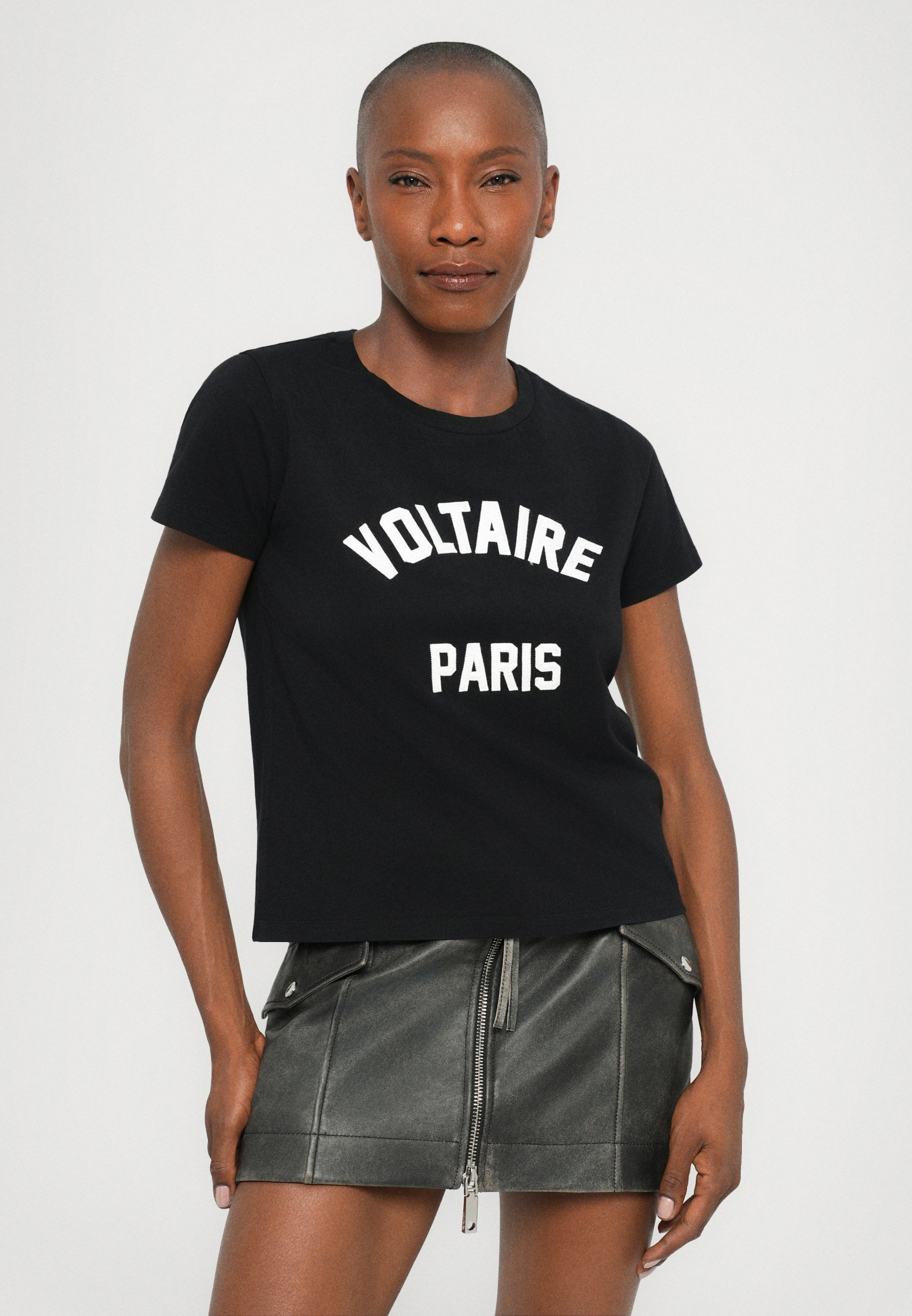 ZADIG&amp;VOLTAIRE *Tシャツ*星柄ラインストーン*M*ブラック Zadig & Voltaire EDWIN FLOCK STRASS - Print T-shirt - black