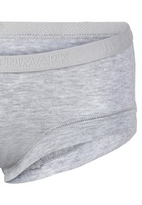 Gray cotton underwear with a smooth texture, featuring a solid gray elastic waistband embossed with “JBS DENMARK.” Tailored fit with low-rise cut.