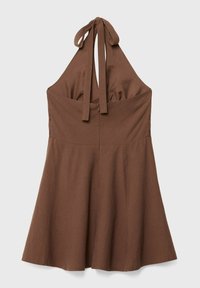 Stradivarius HALTER - Vestito casual - dark brown
