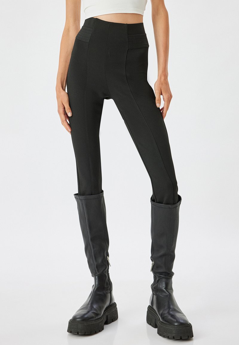 Koton Sport Leggings Stitch Detail High Rise Pantalones Casuales, Schwarz ( 999), M Para Mujer