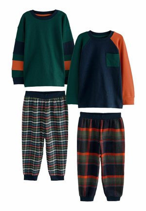 LONG SLEEVE CHECK 2 PACK - REGULAR FIT SET - Pyjama - green orange