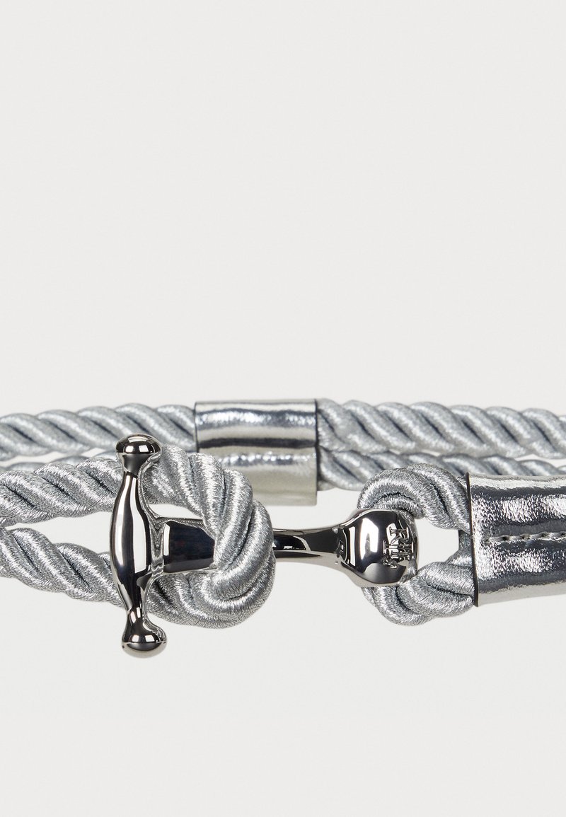 Lauren Ralph Lauren Womens Belt Silver Metallic Leather Braided Skinny New Lauren Ralph Lauren Womens Belt Silver Metallic Leather  main image 4