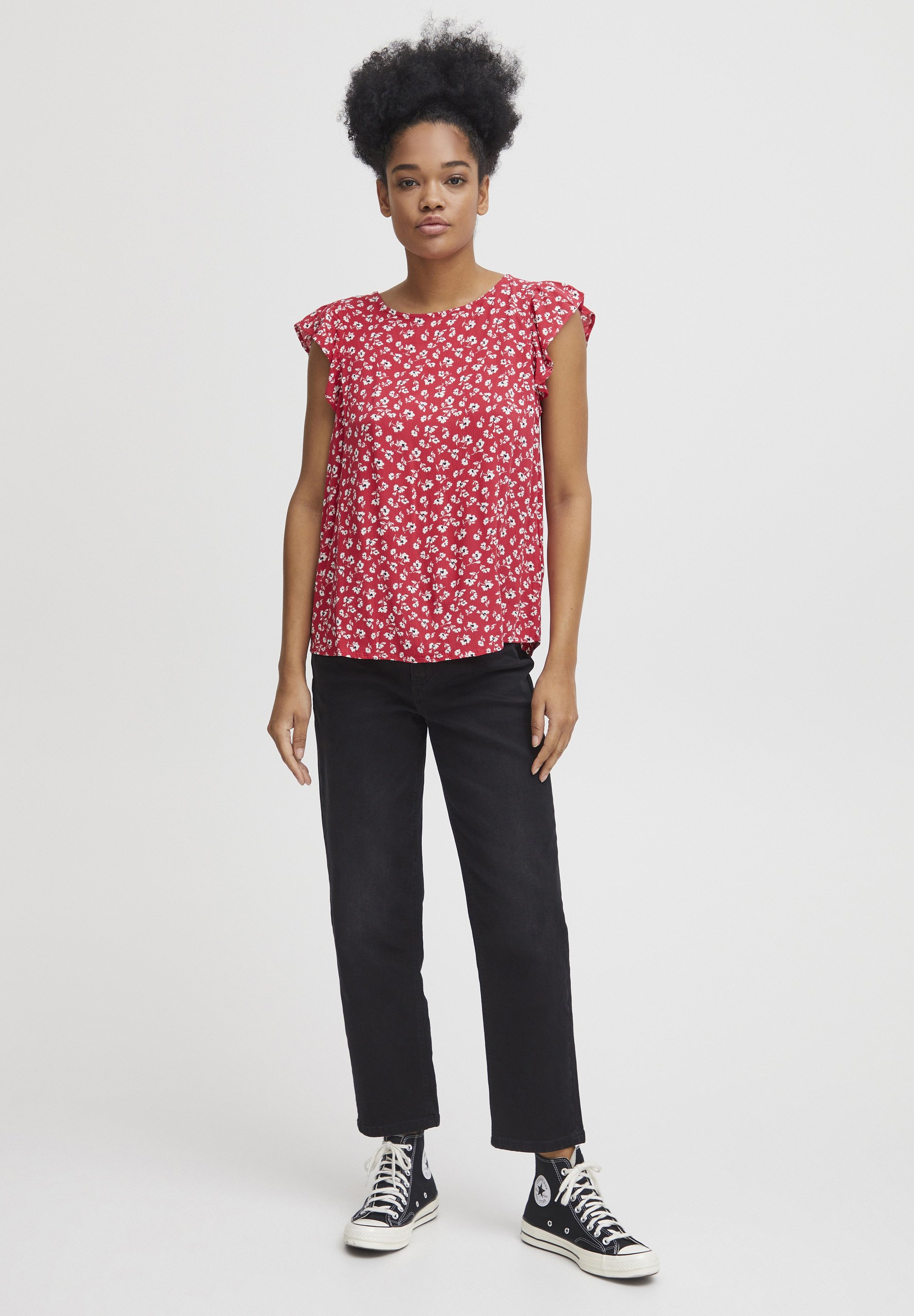 ICHI IHMARRAKECH - Blouse - raspberry wine flower/rood