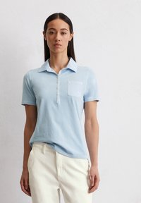 Marc O'Polo KURZARM SLIM MIT MIX-DETAILS - Poloshirt - smooth sky
