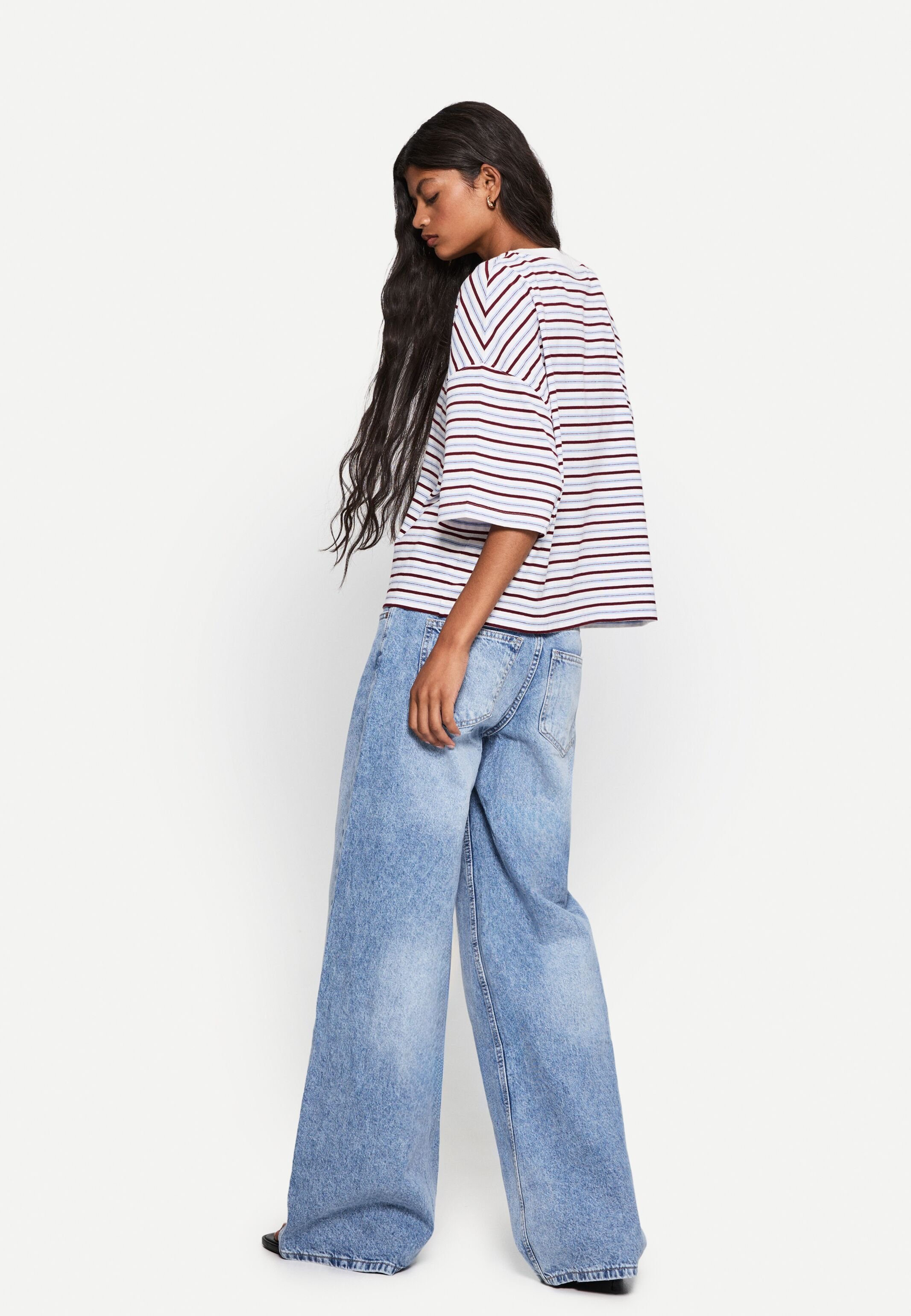 Bershka Jean flare - light-blue denim/denim bleu gris