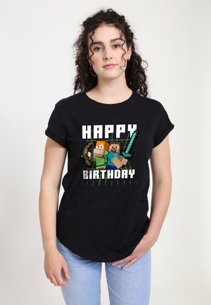 MINECRAFT BIRTHDAY - Print T-shirt - black