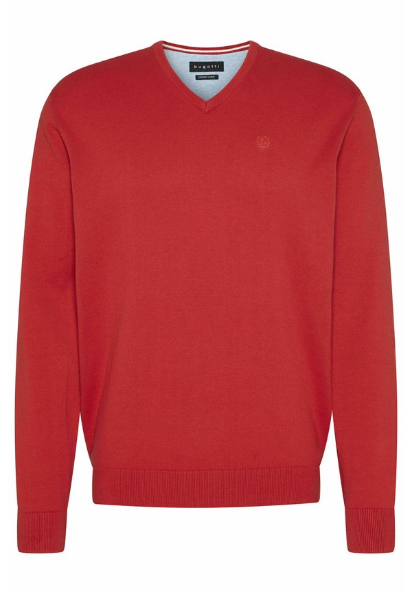 V-NECK - Strickpullover - rot