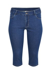 VICKA MIE CAPRI - Džínové kraťasy - medium blue washed denim