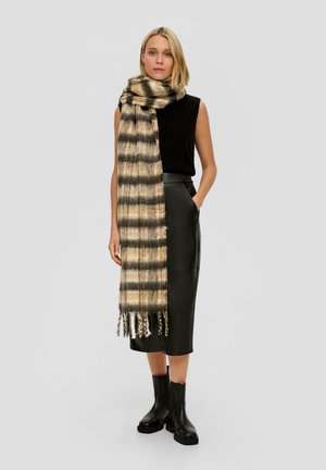 KARIERTER  MIT FRANSEN - Scarf - mokka