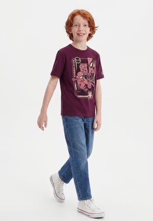 GAP, SPIDER MAN APRIL - T-shirt con stampa - plum pudding