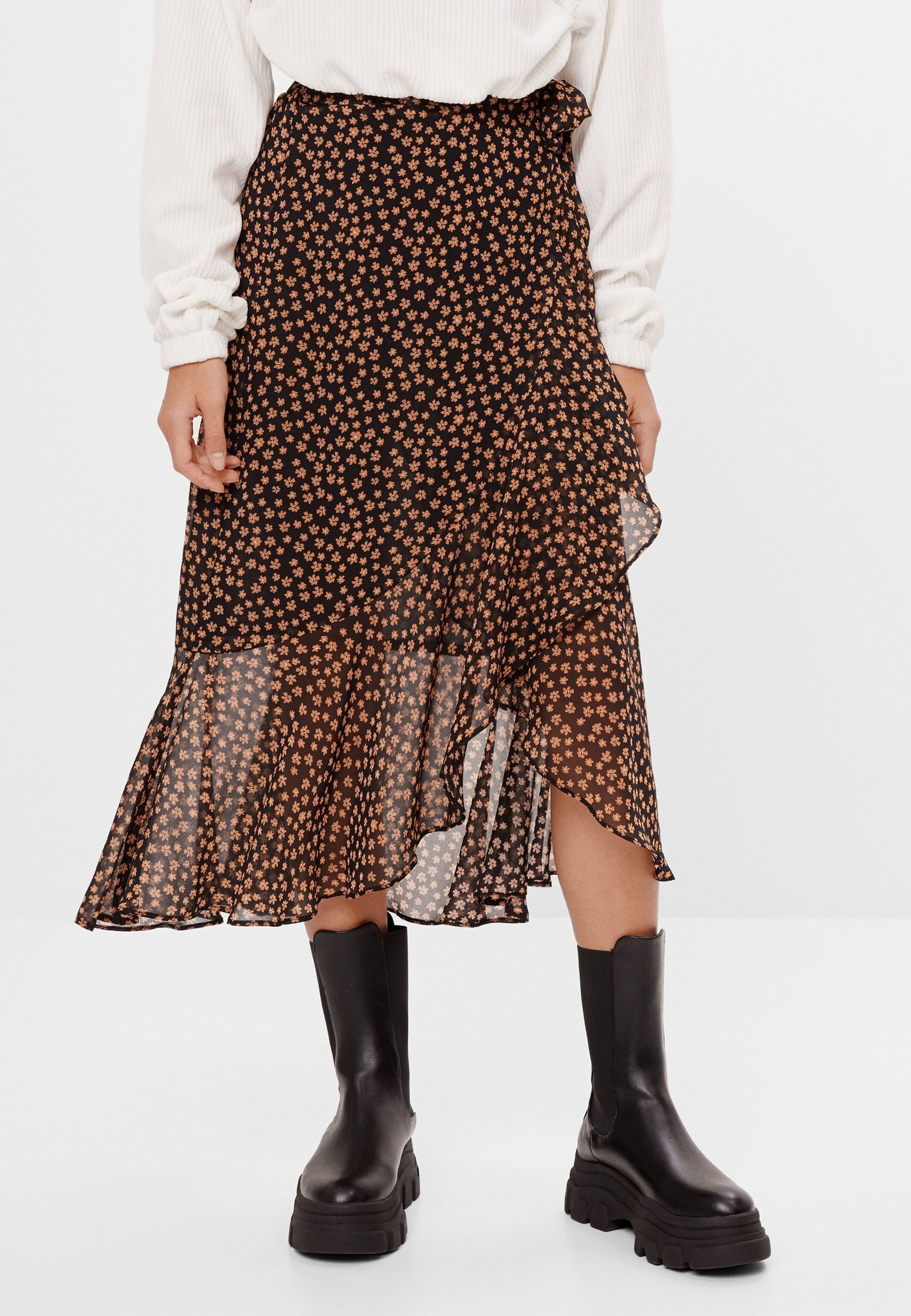 Tulle Rouge Tenue Jupe Pull Maje Jupe Trapèze Multi-coloured