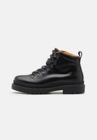 LEATHER - Botins de atacadores - black