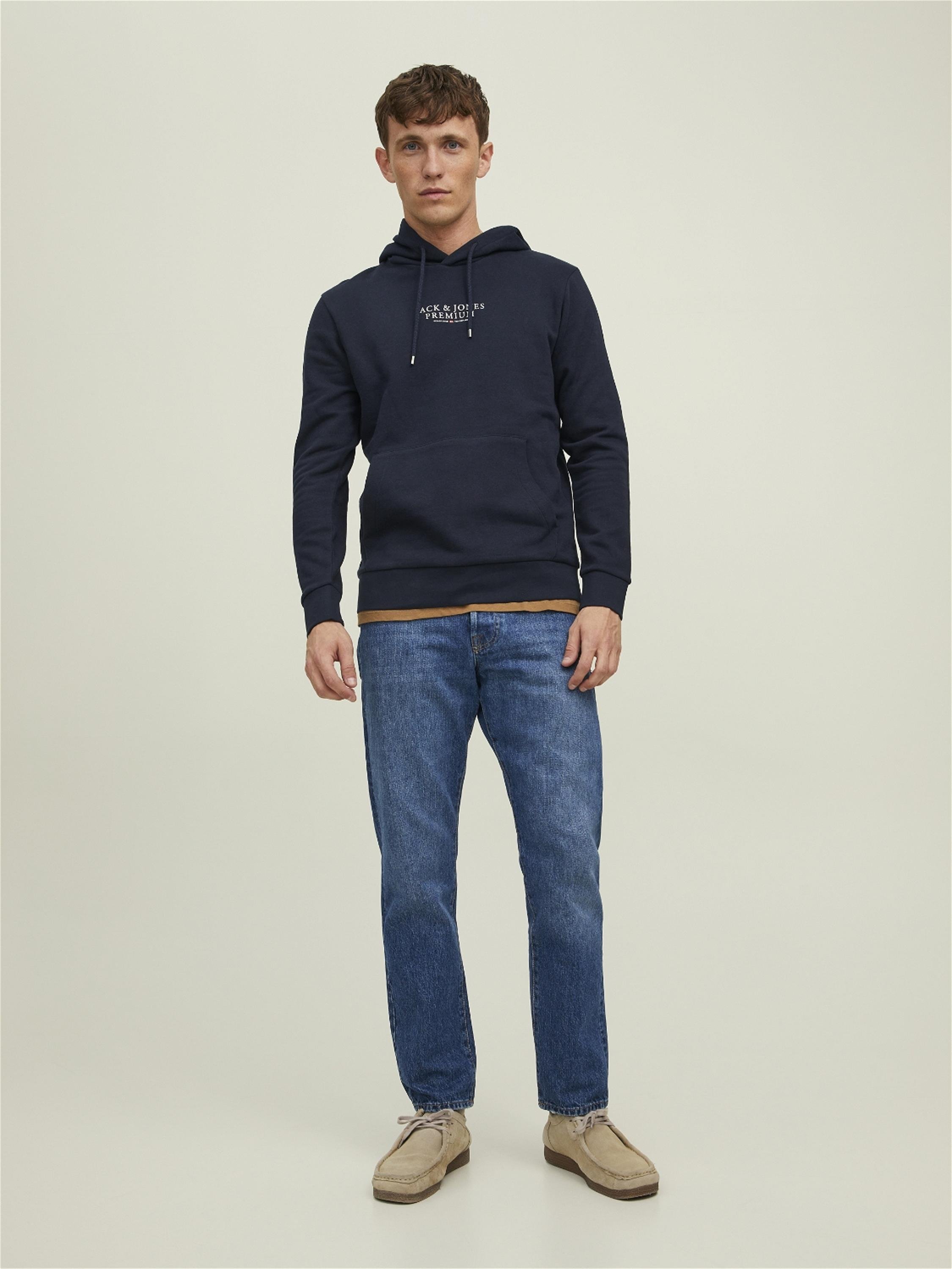 JACK & JONES Herren-Hoodie Mit Kängurutasche – Gebürsteter Stoff, 3D-Print, Lässiger Sweat Für Jeden Tag