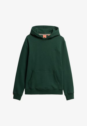 Groene hoodie van een katoenmix, met een kangaroozak, verstelbare capuchon, geribbelde boorden en geborduurd logo op de borst.