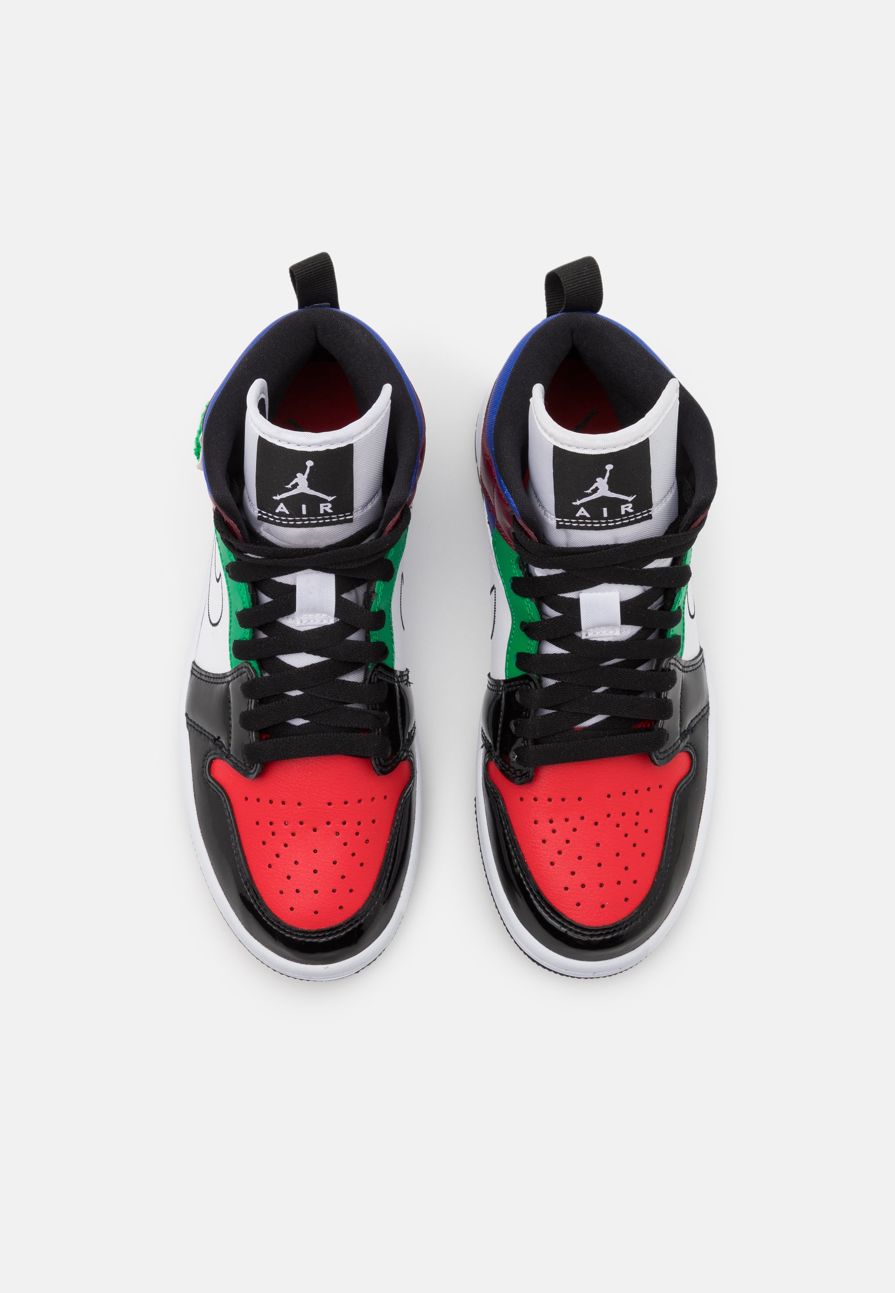 Jordan AIR JORDAN 1 MID - Sneakers hoog - black/white/university red/hyper  royal/dark beetroot/lucky green/meerkleurig - Zalando.nl