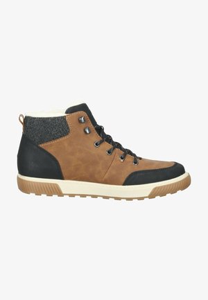 Lace-up ankle boots - schwarz/mandel/granit