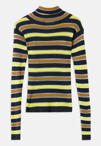 LINE TURTLENECK - Maglione - dark-blue denim/camel