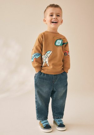 Next, REGULAR FIT - ALL OVER PRINTED CREW . - Sweatshirt - tan brown