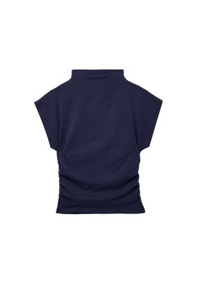 Koton, HIGH NECK T-SHIRT . - Camiseta estampada - dark blue