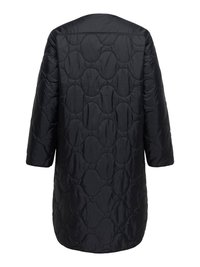 Melna ielocīta virsjaka ar apaļu rakstu, veidota ar vaļēju piegriezumu un elkoņa garuma piedurknēm, ar apaļu kakla izgriezumu un bez aizdares.