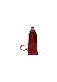 Borsa a tracolla in pelle rossa con una texture liscia, dotata di una sola tracolla e di una forma rettangolare elegante.