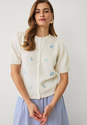 Ellos Collection CARDIGAN MIT STICKEREIEN. - Cardigan - white