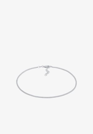 Silberne Kettenarmband mit minimalistischem Design, das über eine glatte Textur, runde Glieder und einen sicheren Karabinerverschluss mit einem Verlängerungskettchen verfügt.