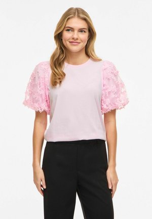 VILA MIT KURZEN ÄRMELN  - Tričko s potlačou - cherry blossom