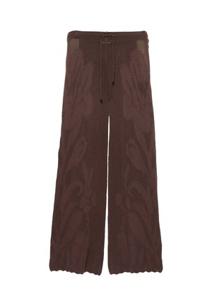 PULL&BEAR, FLORAL CUTWORK - TROUSERS. - Pantalon classique - brown