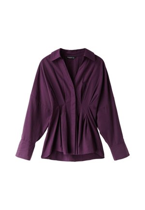 Stradivarius, POPLIN SHIRT WITH PLEATS 02230240 - Button-down blouse - dark red