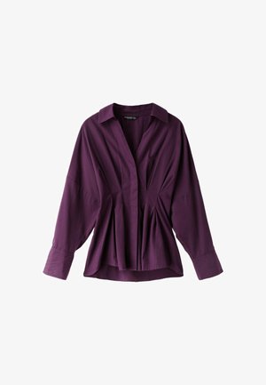 Stradivarius, POPLIN SHIRT WITH PLEATS 02230240 - Button-down blouse - dark red