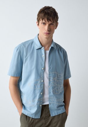 Next, REGULAR FIT - LICENSED HOKUSAI WAVE TEXTURED SHORT SLEEVE  - Shirt - blue
