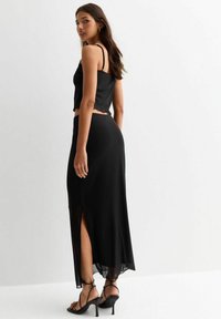 New Look SPLIT HEM - Falda acampanada - black