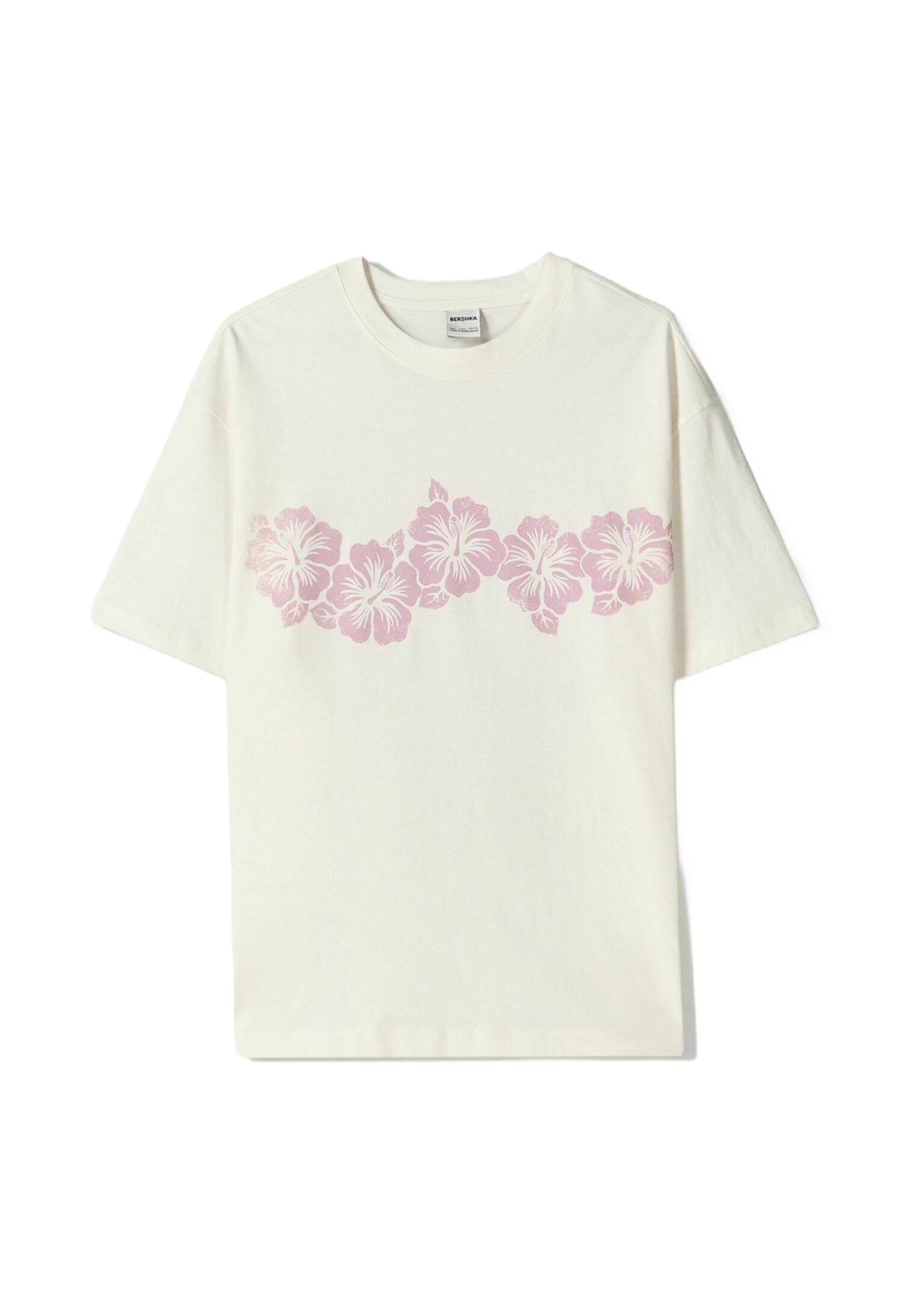 Bershka SHORT SLEEVE - Print T-shirt - white - Zalando