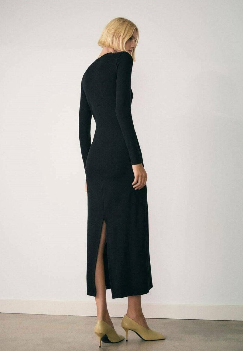 Mini Robe Pull Moulante Noir MNG By MANGO - Taille XL (10) - Neuf Avec étiquette - Côtelé