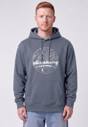 watapparel, MOUNTAINS BY NIGHT UNISEX - Hoodie - blue grey