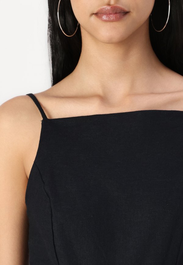 Linen-Blend Apron Jumpsuit - Jumpsuit3