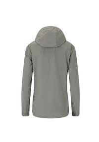 Lättviktsjacka med huva i dämpad grå färg, med elastiska ärmslut och en slät, matt yta. Enkel design utan hårdvara eller dekorationer.