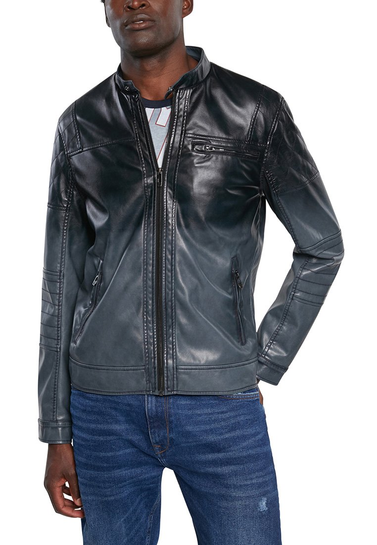 Desigual Imitatieleren jas koningsblauw Desigual Imitatieleren jas koningsblauw