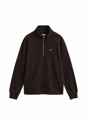 GANT, SHIELD HALF-ZIP - Sweatshirt - deep brown